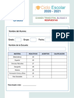 RESPUESTAS-Examen Trimestral Quinto Grado Bloque II 2020-2021