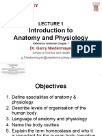 LECTURE 1 Introduction To Anatomy and Physiology