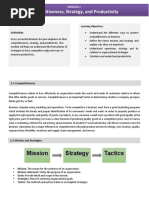 Strategy Tactics Mission: Competitiveness, Strategy, and Productivity