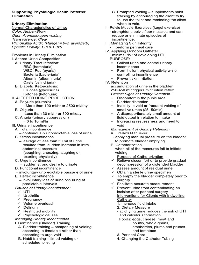 Urinary - Bowel Elimination | PDF | Urinary Incontinence | Human Feces