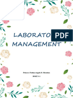 Laboratory Management: Princess Fatima Angela D. Mendoza BSMT 3-1