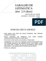 Trabalho de Matemática 7 Ano