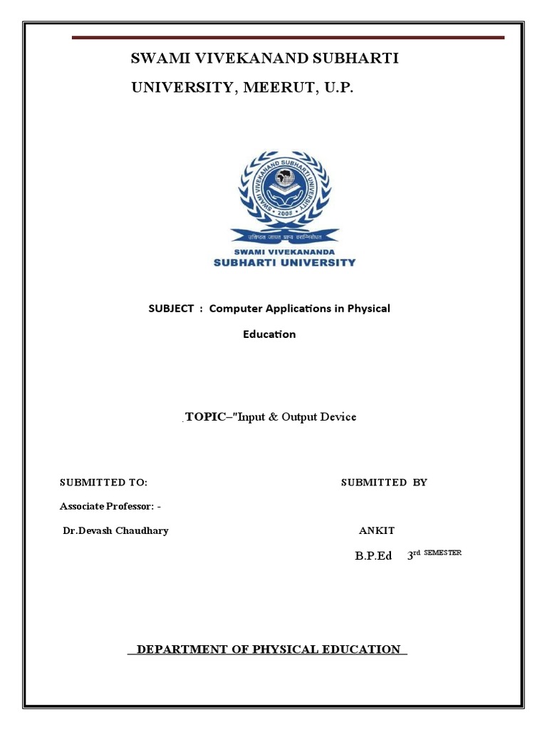 Computer Input And Output Devices Ankit Pdf Input Output Computer