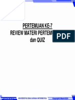 Pertemuan Ke-7 Review Materi Pertemuan 1-6 Dan QUIZ