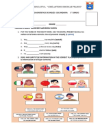 Evaluacion Diagnostica de Inglés 3°