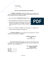 Late marriage registration affidavit Philippines