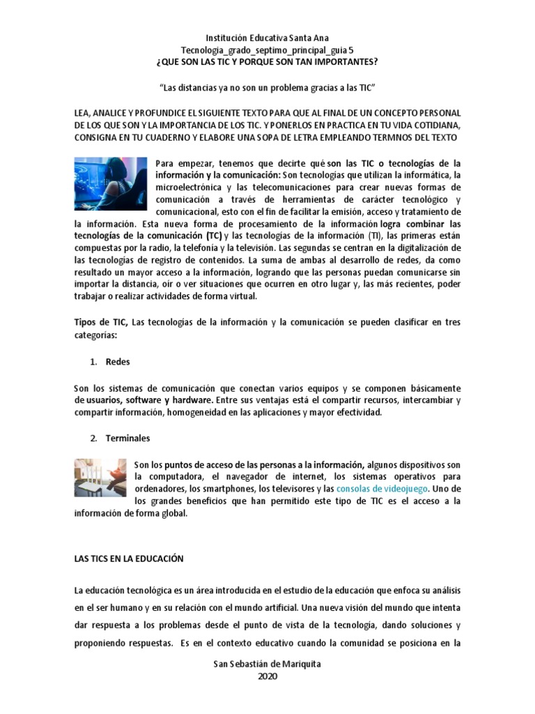 Tecnologia - Grado - Septimo - Principal - Guia 5 | PDF | Tecnología de ...