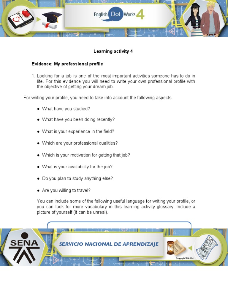 Learning Activity 4 Evidence: My Professional Profile | PDF | Cognition ...