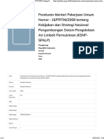 2008 Tentang Kebijakan Dan Strategi Nasional Pengembangan Sistem Pengelolaan Air Limbah Permukiman (KSNP-SPALP)