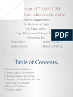 Production of 20,000 LPD Biodiesel From Chicken Fat Waste: Project Supervisor