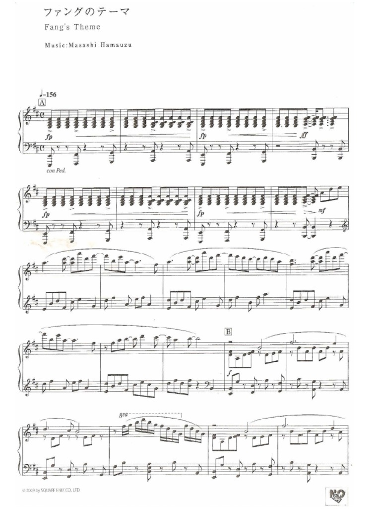 Final-Fantasy-XIII-Piano-Collections - Fang's Theme | PDF