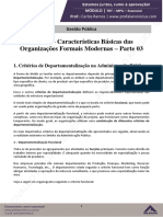 Critérios de departamentalização na administração pública