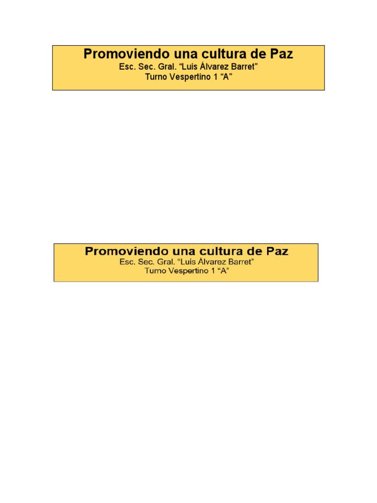 Promoviendo Una Cultura de Paz | PDF | Historia