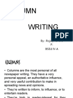 Column Writing: P. Bsed Iv-A