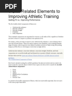 6 Skill-Related Elements To Improving Athletic Training: Getting Fit vs. Improving Performance