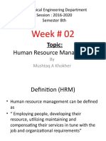 Week # 02: Human Resource Management