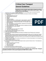 Tier I Critical Care Transport General Guidelines