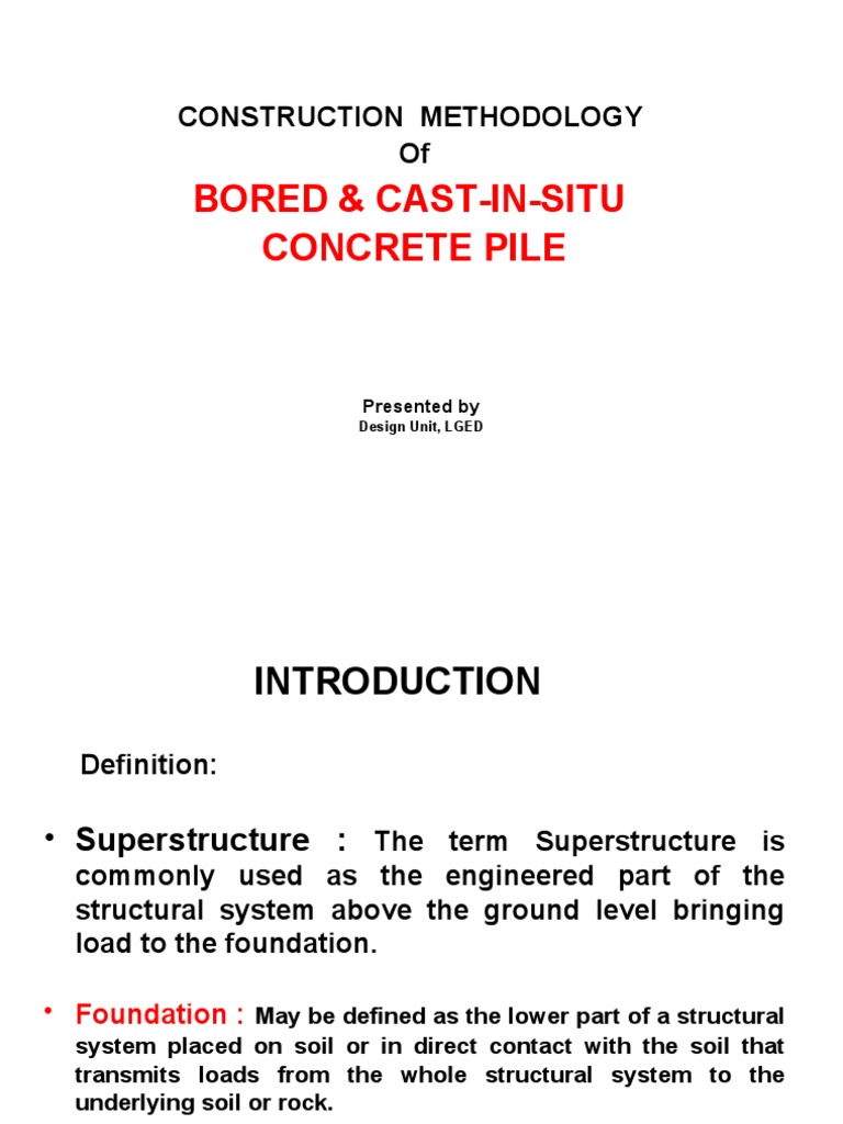 Construction of Cast-Insitu Bored Pile | PDF | Deep Foundation ...