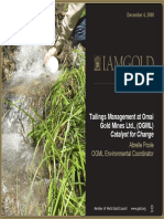 Tailings Management at Omai Gold Mines LTD., (OGML) : Catalyst For Change