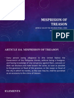 Misprision of Treason: Article 116 of The Revised Penal Code