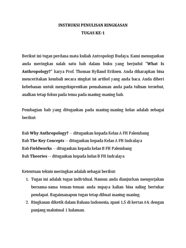 Instruksi Penulisan Ringkasan | PDF