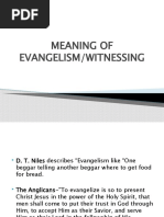 C. Definition of Evangelism