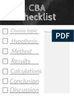 Cba Checklist