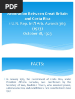 Arbitration Between Great Britain and Costa Rica 