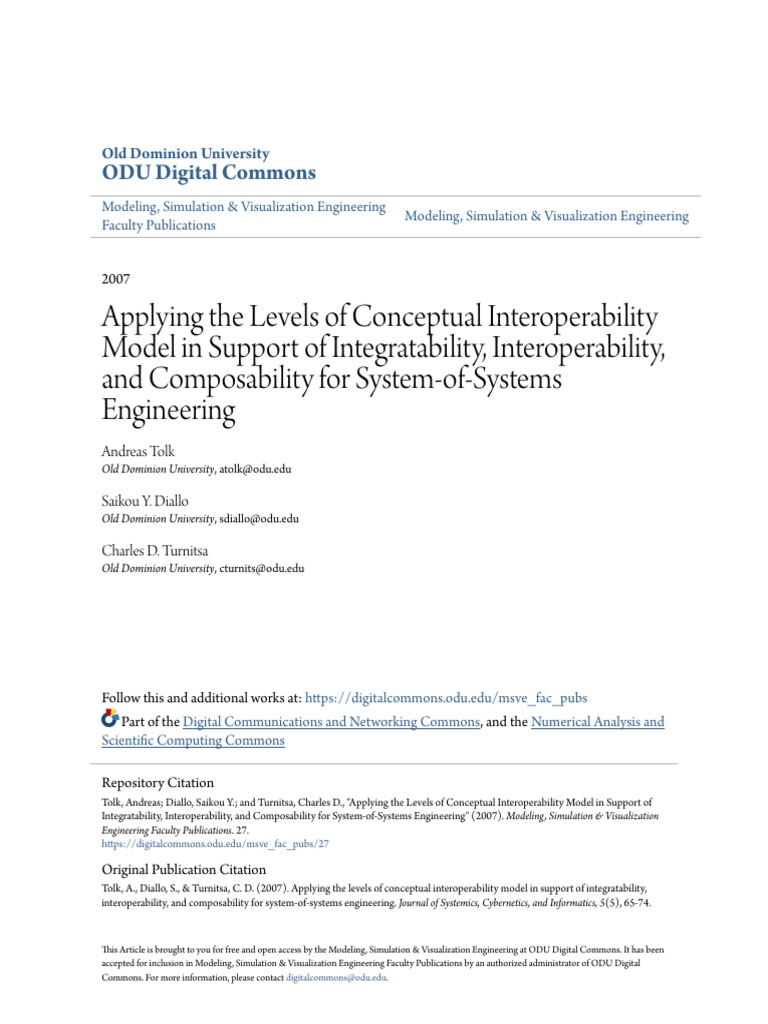 Applying The Levels of Conceptual Interoperability Model in Suppo | PDF ...