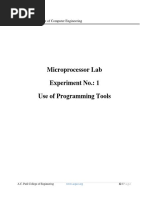 Microprocessor Experiment No.: 1 Use of Programming Tools Microprocessor Lab Experiment No.: 1 Use of Programming Tools