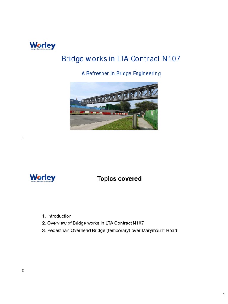 Bridge Works in LTA Contract N107 | PDF | Prestressed Concrete | Bridge