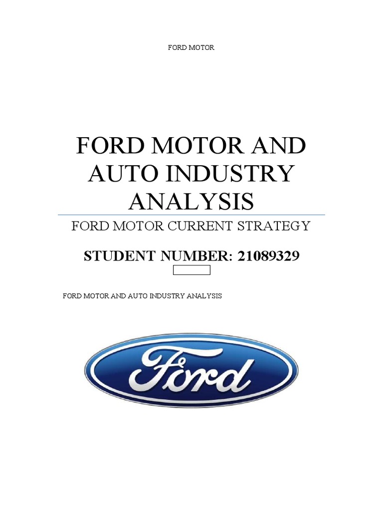 FORD MOTOR Assessment | PDF | Motor Vehicle | Ford Motor Company