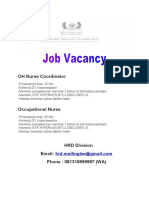 Job Vacancy Update