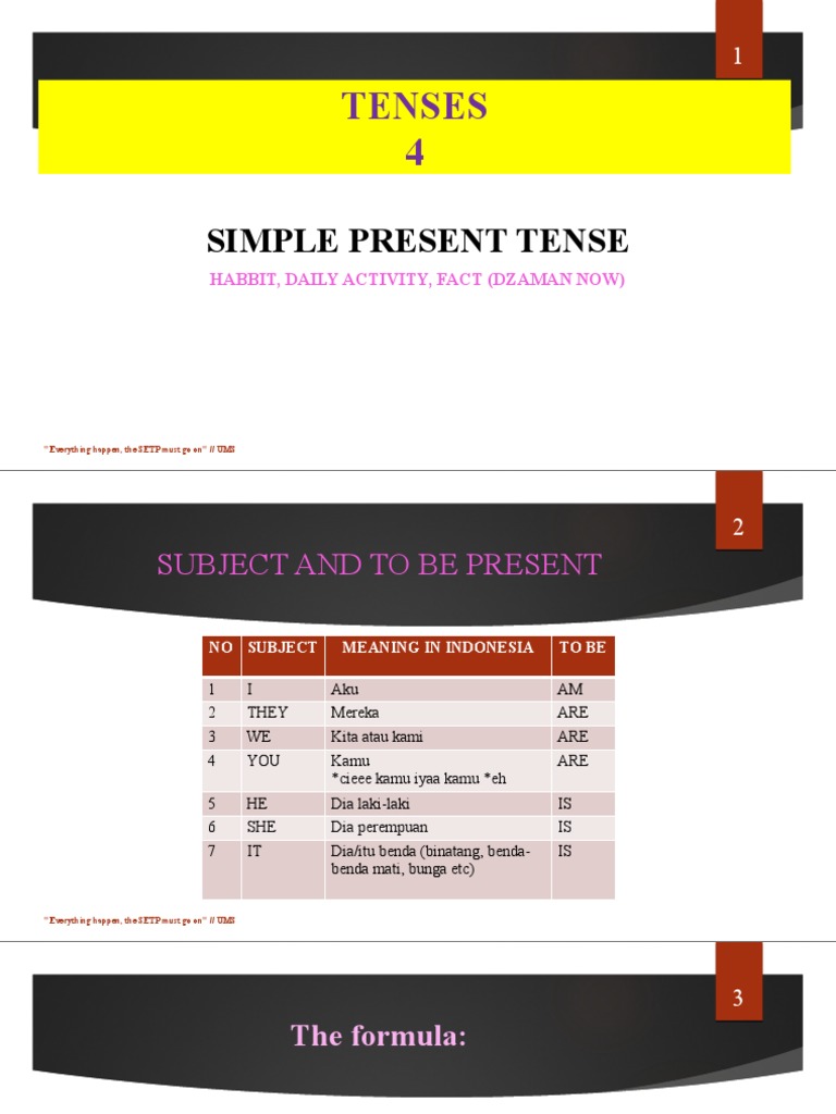 Tenses 4 Simple Present Tense PDF Cognitive Science Language