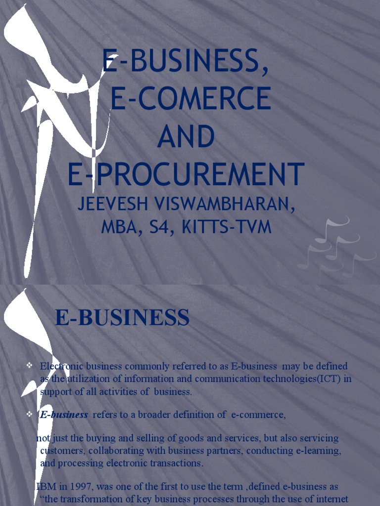 E-Business, E-Commerce, and E-Procurement Overview | PDF | E Commerce ...