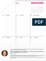 Colored Onepage Weekly Planner