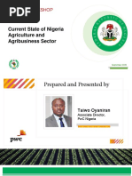 Current State of Nigeria Agriculture and Agribusiness Sector