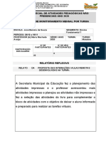 Relatório de Monitoramento Mensal Do Professor Aulas Remotas