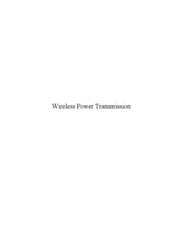 Wireless Power Transmission | PDF | Inductance | Inductor