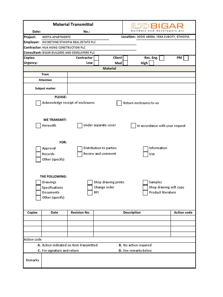 Material Transmittal for Kefita Apartments | PDF
