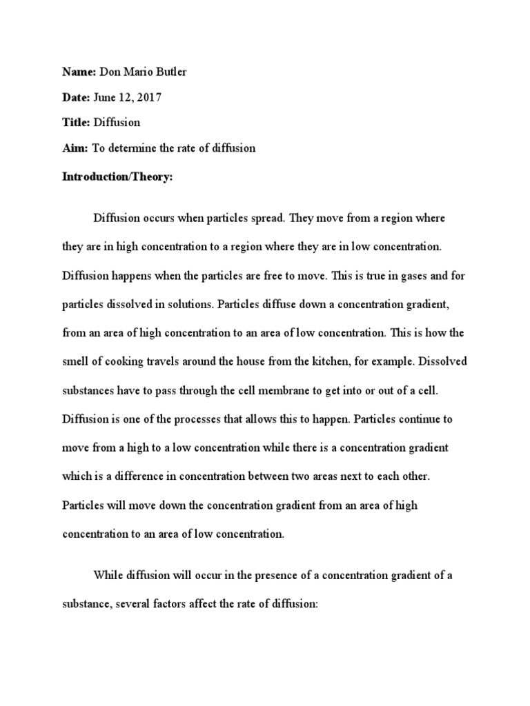 Diffusion Grade 9 Pdf