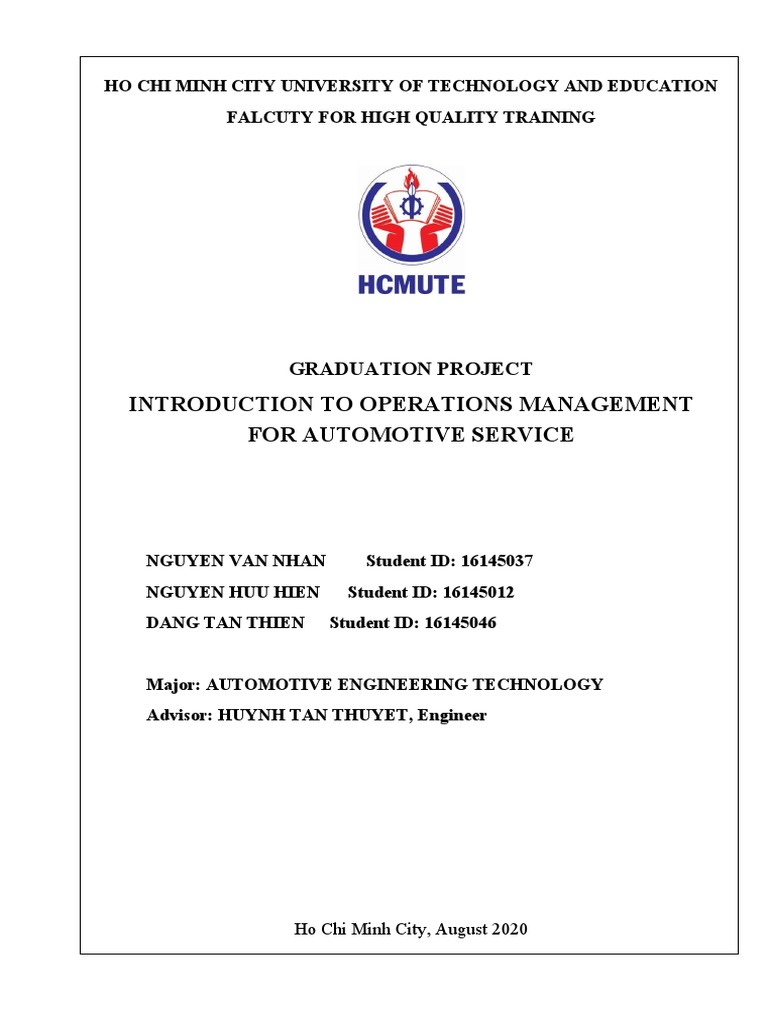 operation management thesis title