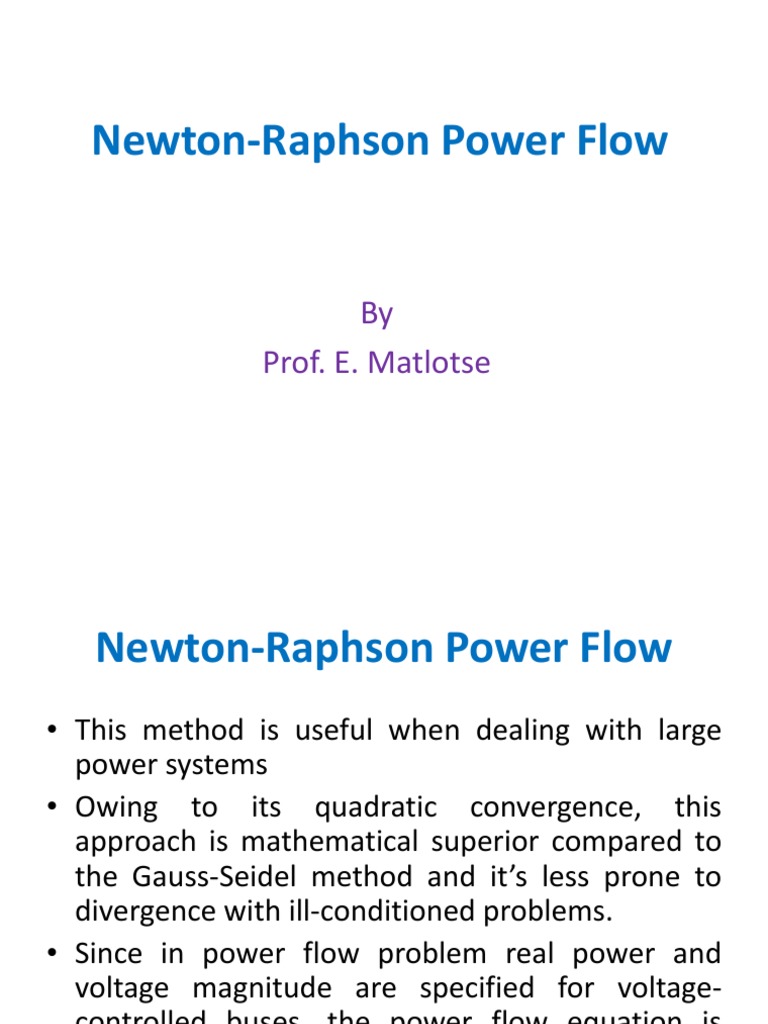 Newton-Raphson Power Flow Method | PDF | Analysis | Applied Mathematics