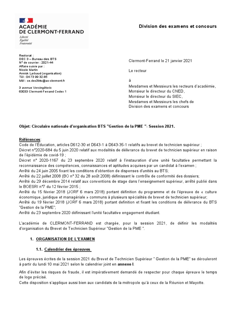 Fiche De Communication écrite Bts Gpme 2020 Bts Gpme 2021 Circulaire Nationale | PDF | Gestion des ressources humaines  | Texte/Examen