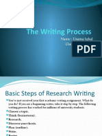 The Writing Process: Name: Usama Iqbal Class: MS / MBA