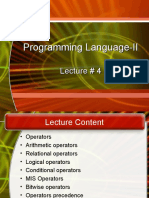 PF Lecture 4 (Operators and Its Precedance)