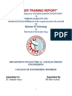 "Summer Training Report": Award Bachelor of Technology