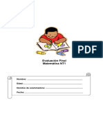 Evaluación Final Anual de Matemática NT1