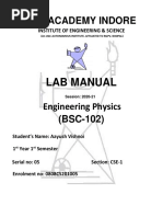 Ips Academy Indore: Lab Manual