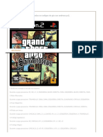 Todos os códigos do GTA San Andreas PS2